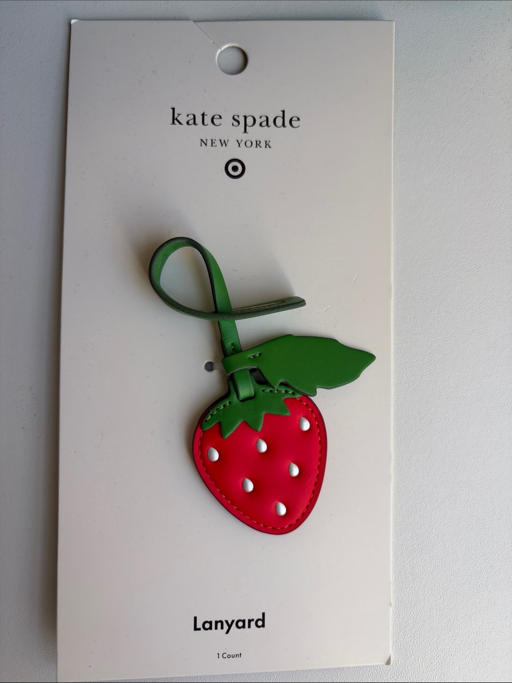 kate spade Strawberry Lanyard in Red and Green